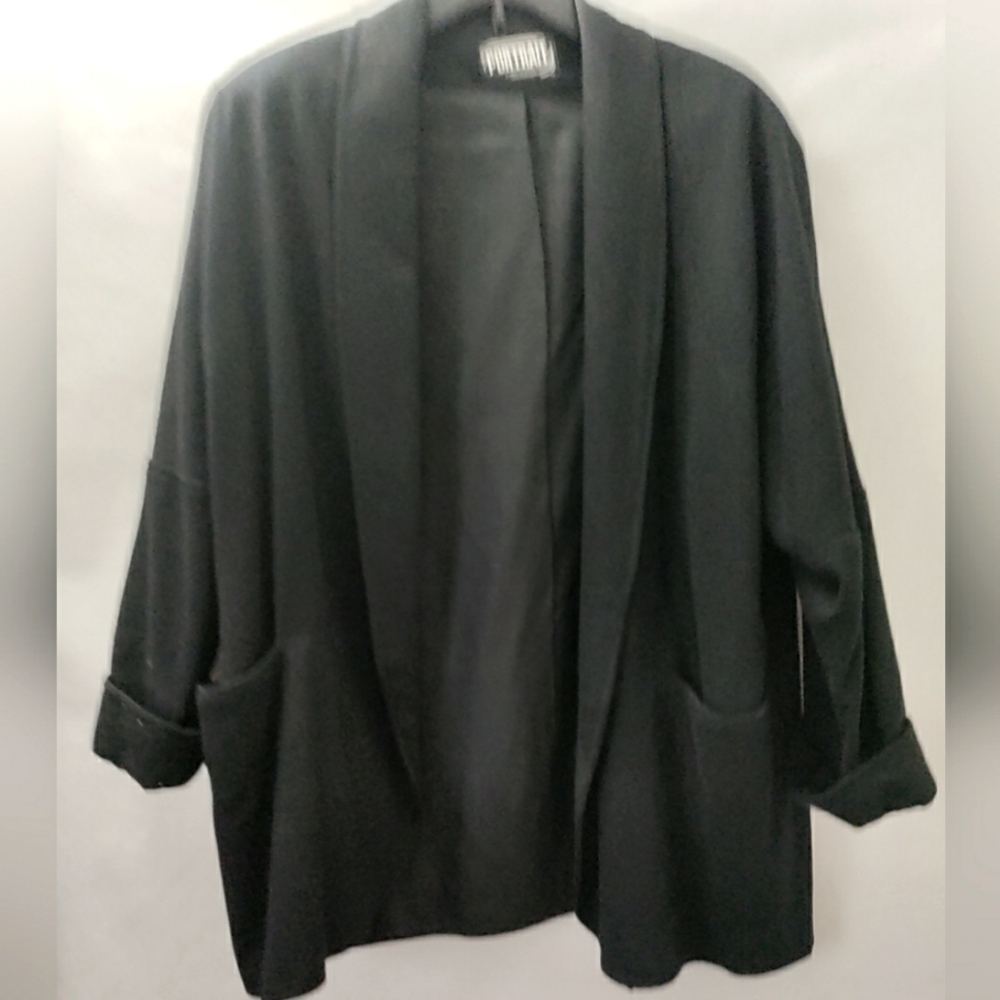 PATRIOT Women 100% IRE Wool Coat Jacket Lined Coat Black Size XL EUC Fine Wool